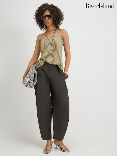 Green - River Island Pleated Front Trousers