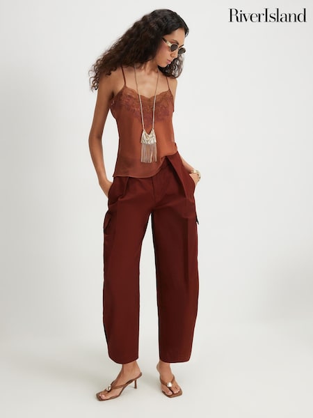 Red - River Island Pleated Front Trousers