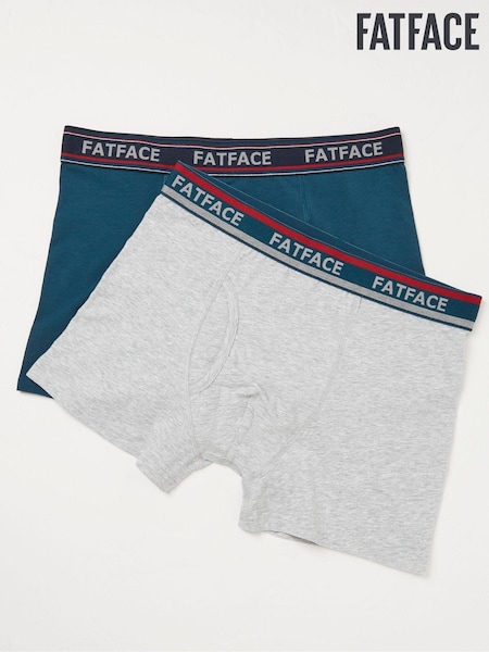 FatFace Teal Green Cotton Boxers 2 Pack (952834) | €31