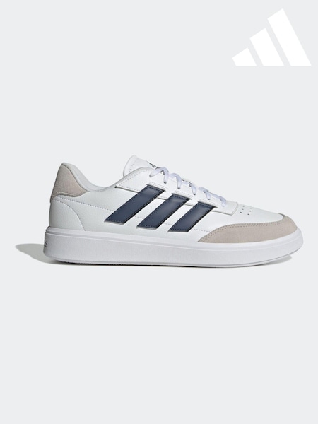 adidas White/Blue Courtblock Trainers (953177) | R$ 495
