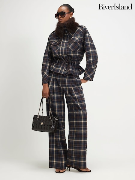 Қоңыр - River Island Long Sleeve Fur Collar Parka