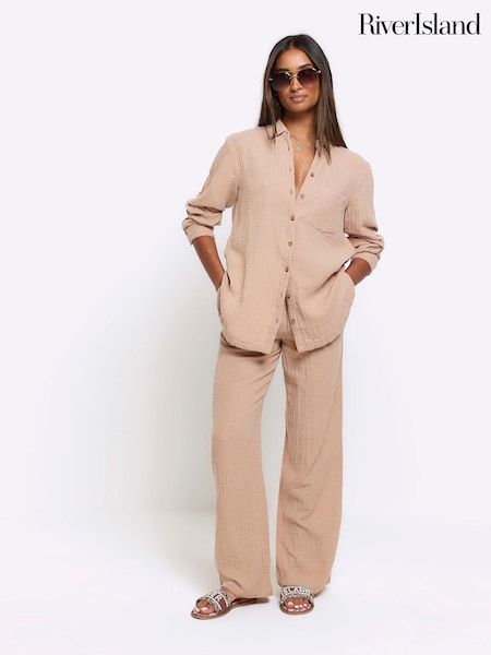 Bej - River Island Lenjerie de pat Feel 100% Cotton Pantaloni (953430) | 146 LEI