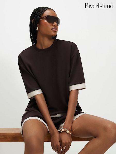 Շագանակագույն - River Island Premium Colour Block T-shirt