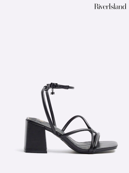 River Island Black Clipped Tubular Heeled Sandals (954397) | € 23