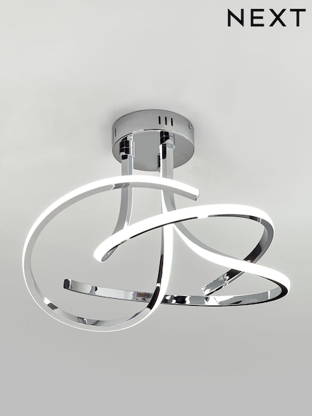 Chrome Sculptural LED Flush Ceiling Light (954489) | €145