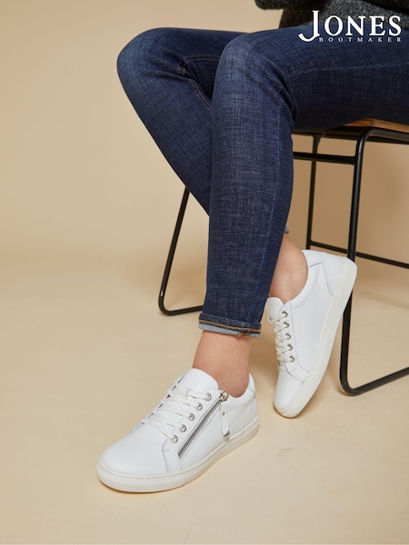 Белый - Jones Bootmaker Ladies Side Zip Casual Trainers (954820) | €105