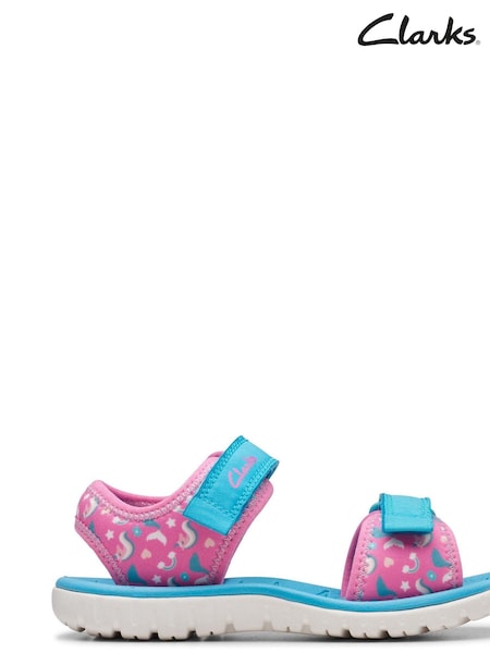 Clarks Pink Hot Surfingtide Kids Sandals (954875) | €15.50 - €17.50