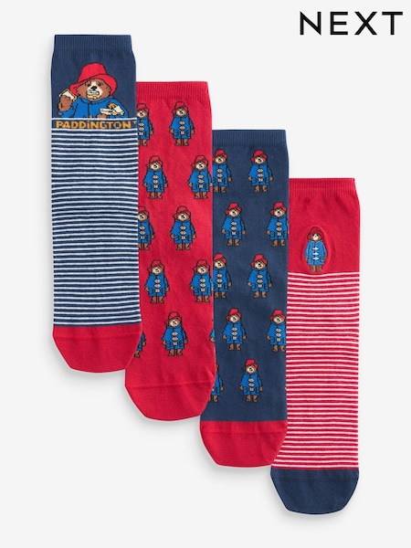 Navy Blue/Red Paddington Bear Ankle Socks 4 Pack (954957) | $23