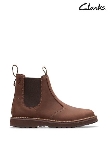 Коричневый - Clarks Solsbury Leather Chelsea Boots (955066) | €79