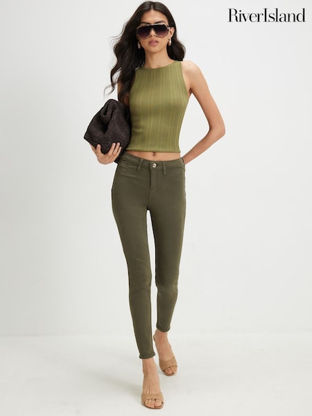 Berde - River Island Skinny na maong na pantalon