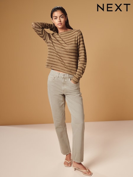 Stone 100% Cotton Column Mom Jeans (955200) | €9