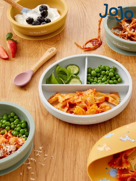 JoJo Maman Bébé Grey Silicone Suction Divided Plate (955474) | €16
