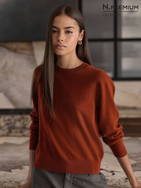 Marrón - N.premium Cashmere Crew Neck Knit Jumper