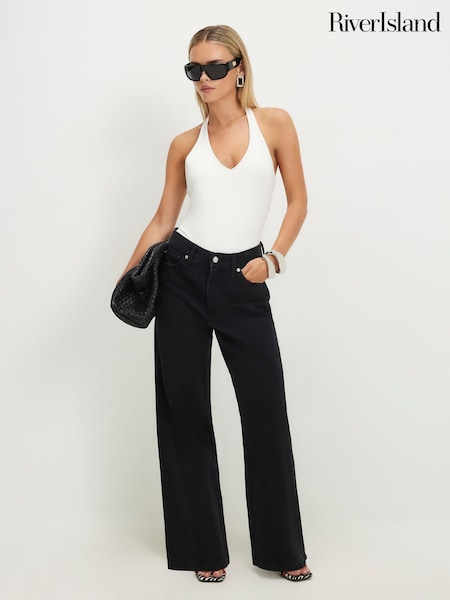Negro - Vaqueros rectos holgados para talla Petite de River Island