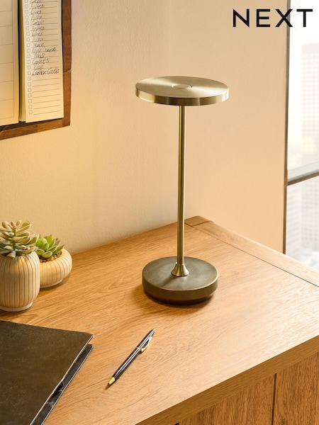 Brass Hartwell Rechargeable Touch Wireless Table Lamp (956252) | €55