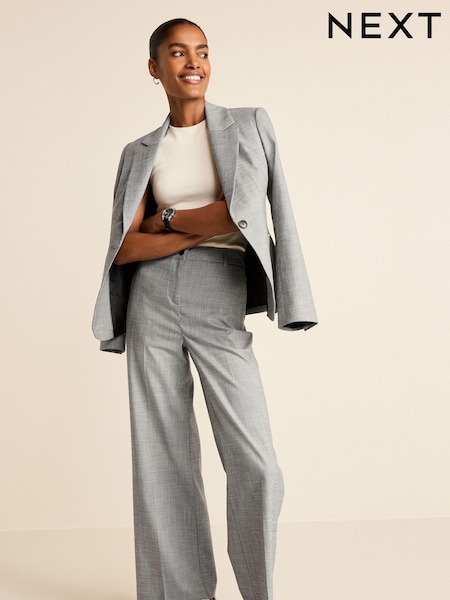 Schwarz/Weiß mit Karos - Tailored Check Wide Leg Trousers (956849) | 9 €