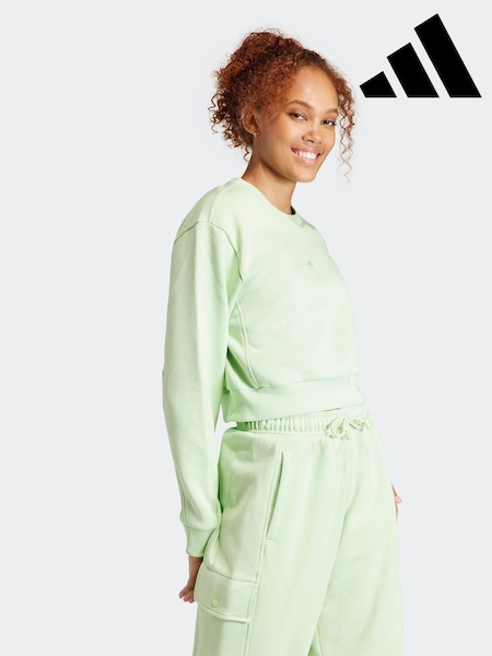 adidas Green Sportswear All Szn Fleece Crop Sweatshirt (957169) | €24