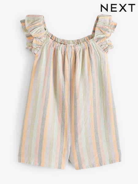 Pastel Rainbow Frill Sleeve Playsuit (3mths-7yrs) (957449) | €11 - €13