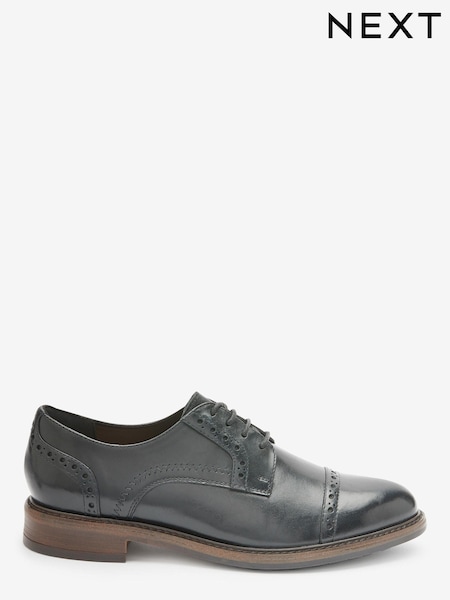 Schwarz - Forever Comfort® Leather Brogue Detail Lace-Up Shoes (957882) | 14 €