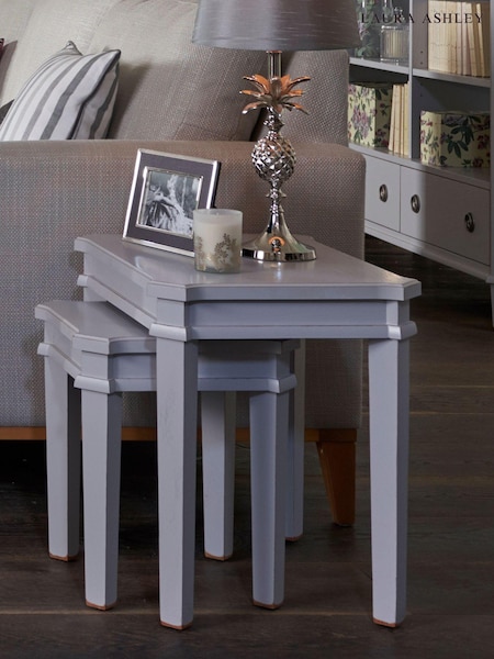 Laura Ashley Pale Charcoal Henshaw Nest Of 2 Tables (957926) | €524