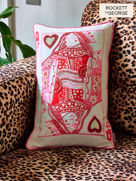 Rockett St George Pink Queen Of Hearts Cushion (957933) | €35