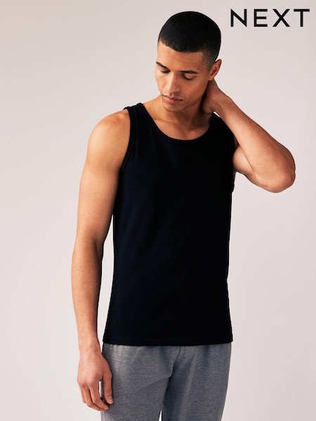 Negro - Pure 100% Cotton Layering Vests 2 Pack (958052) | 20 €