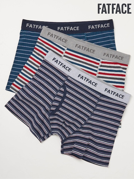FatFace Chesil Blue Stripe Cotton Boxers 3 Pack (958203) | €23.50