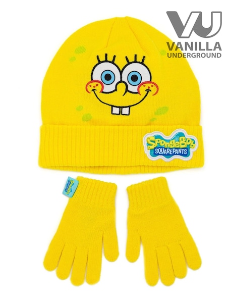Vanilla Underground Yellow SpongeBob SquarePants Unisex Kids Winter Gloves and Scarf Set (958788) | €23