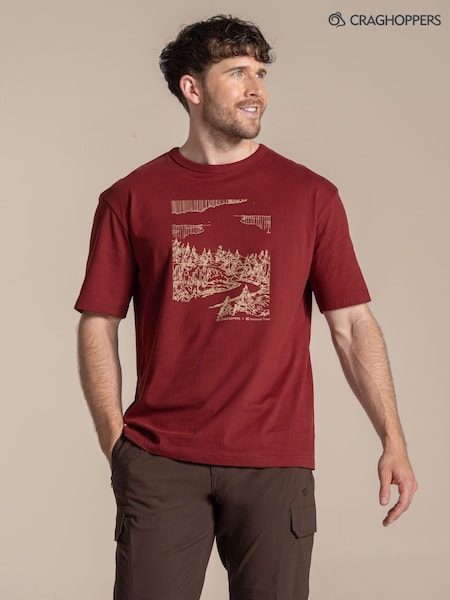 Red - Regular Craghoppers X National Trust Sabden Ii Short Sleeved T-shirt