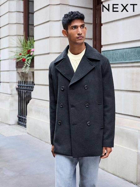 Khaki Green Soft Touch Peacoat with Wool (959435) | AED216