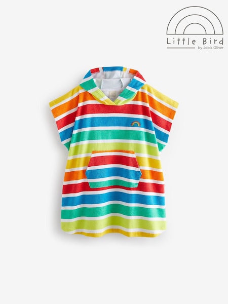 צבעוני - Little Bird By Jools Oliver Rainbow 100% Cotton Hooded Towelling Beach Poncho (959652) | ‏101‏₪ - ‏121‏ ₪
