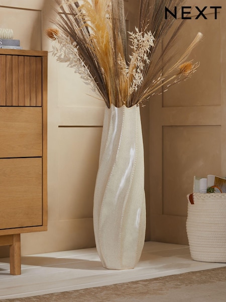 Extra Large Pleated Ceramic Floor Vase (959971) | kr950