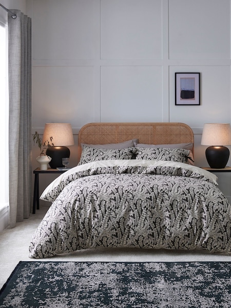 Monochrome Woodblock Reversible 100% Cotton Duvet Cover and Pillowcase Set (960171) | 123 QAR - 270 QAR