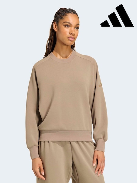 Крем - Adidas Soft Lux Loose Sweatshirt