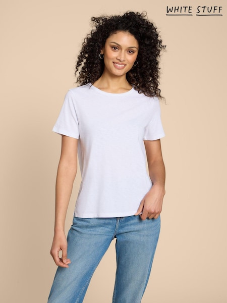Blanco - White Stuff Abbie 100% Cotton T-Shirt (960268) | 31 €