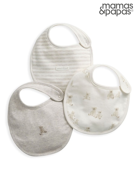 Braun - Mamas & Papas Elephant 100% Cotton Bibs 3 Packs Set (960715) | 19 €
