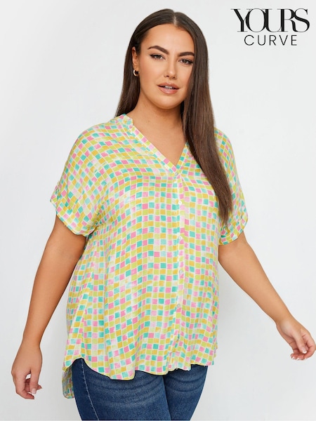 Yours Curve Green Half Placket Blouse (960725) | €17