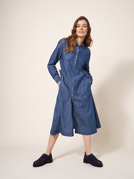 White Stuff Blue Petite Jade Denim Shirt Dress (961138) | €50