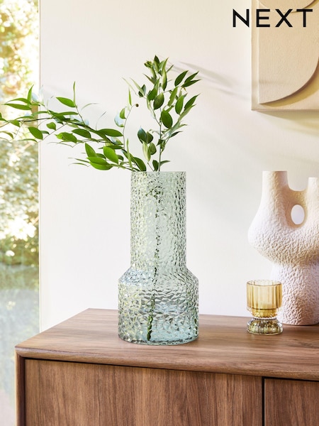 Green Textured Glass Medium Vase (961243) | CA$60
