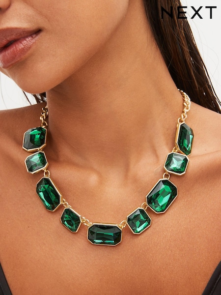 Green Stone Statement Necklace (961525) | €7