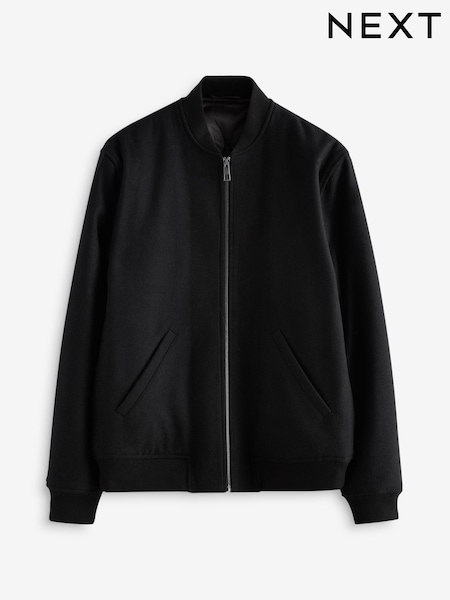 Black Padded Bomber Jacket with Wool (961868) | €42