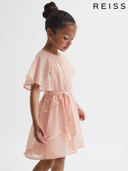 Reiss Pink Aubrey Belted Frill Dress (961921) | € 94
