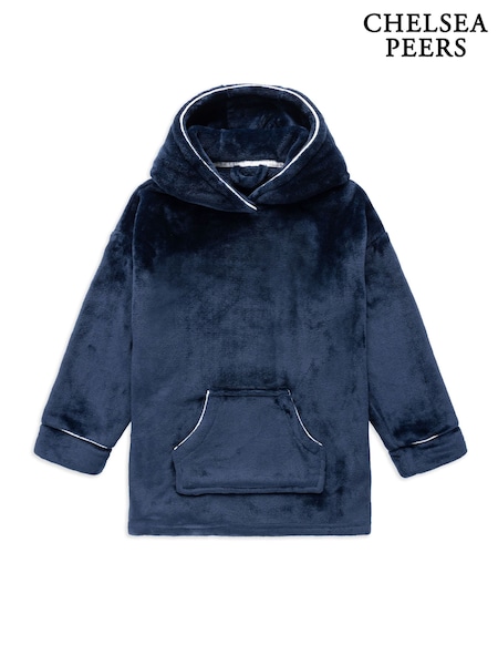 Blue - Chelsea Peers Fleece Nap Bandit Wolf Print Blanket Hoodie