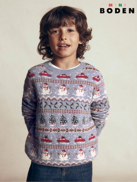 Light Blue - Boden Fair Isle Jumper
