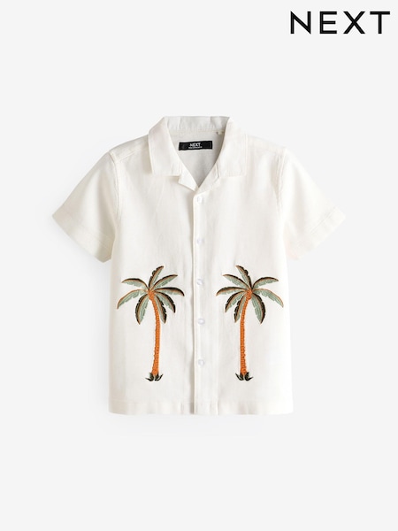 Weiß - Short Sleeve Embroidered Shirt (3-16yrs) (962664) | 9 € - 13 €