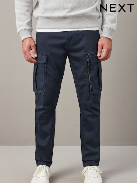 Темно-синий - Zip Detail Stretch Cargo Trousers (963044) | €10