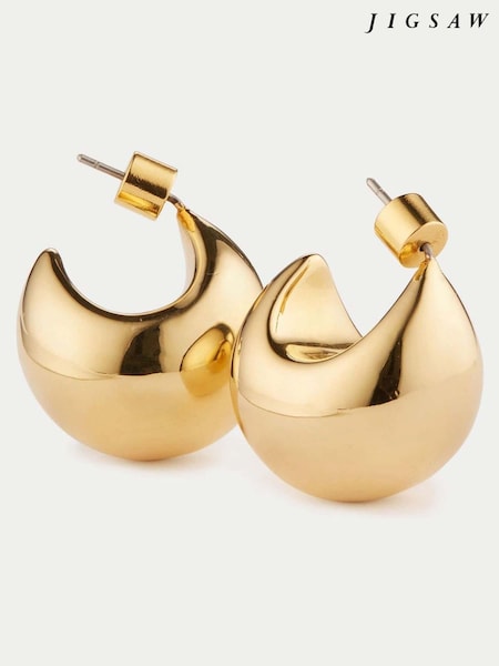 Jigsaw Gold Plated Chunky Dome Earrings (963108) | €34.50