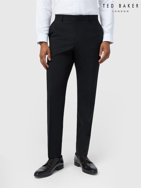 Crno - Regular Ted Baker Tailoring Slim Fit Performance Panama Trousers