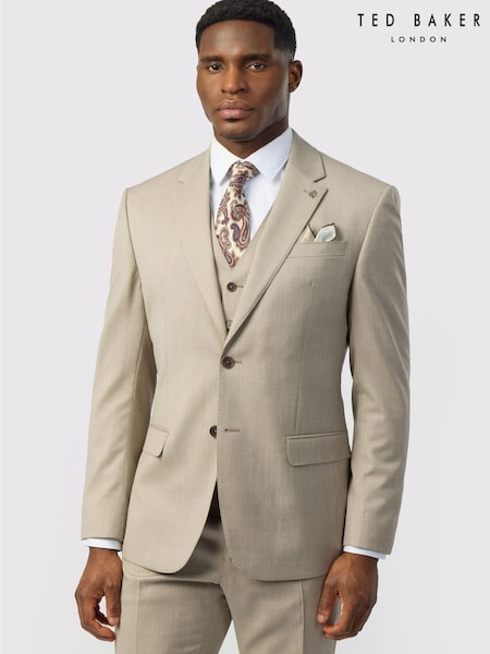 Natural - Regular Ted Baker Tailoring Tailored Fit Super 100s Twill Jacket