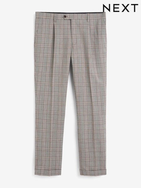Grey Check Slim Fit Signature TG Di Fabio 100% Wool Check Suit: Trousers (963544) | €53